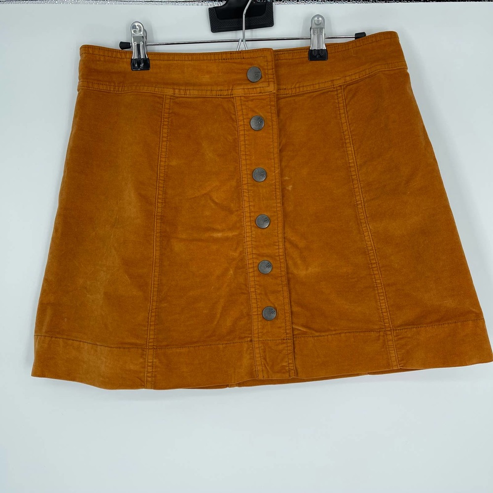 Madewell Velveteen A-Line Mini Skirt: Button-Front Size 6